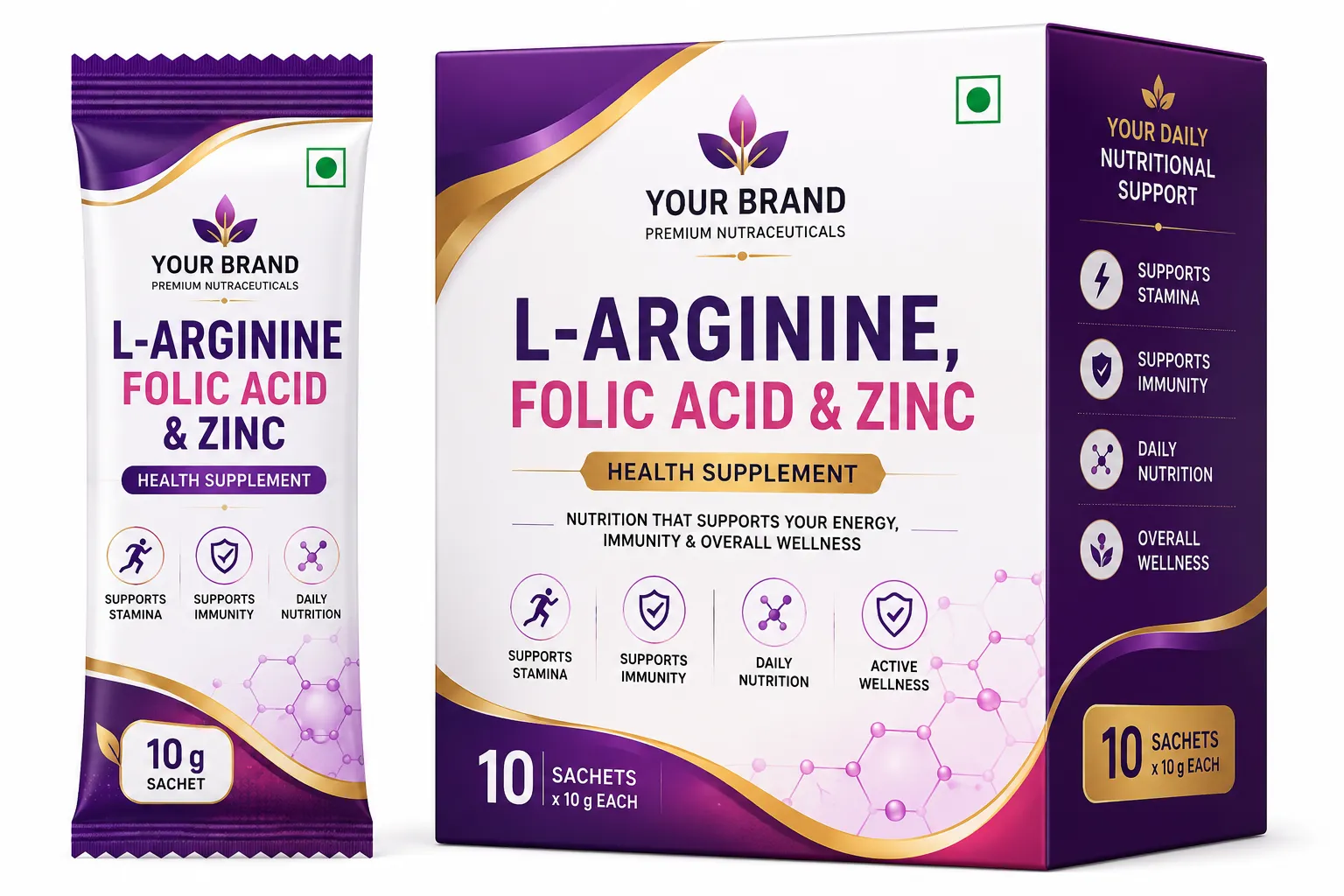 L-Arginine, Folic Acid & Zinc L-Arginine, Folic Acid & Zinc - Image 1